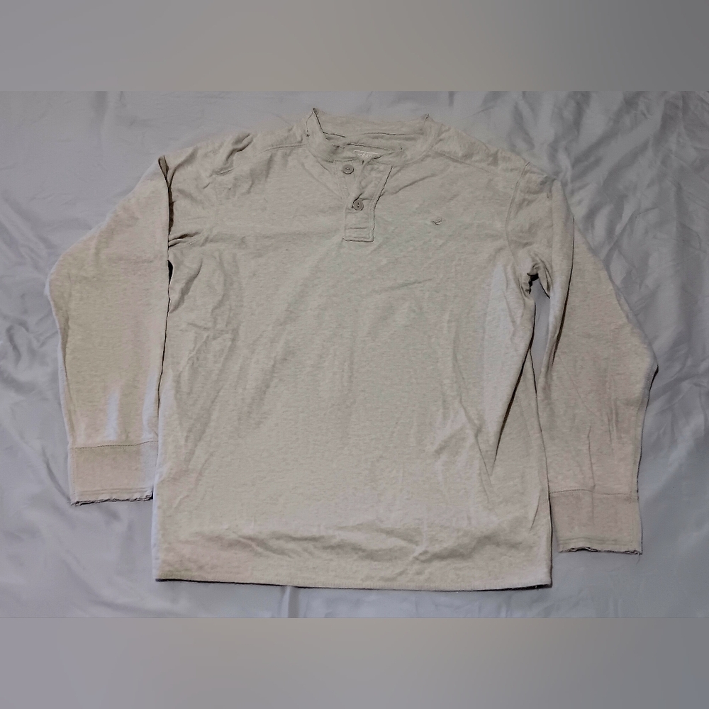 Vintage Distressed Urban Pipeline Up 3 Button Henley Shirt Men’s Sz M